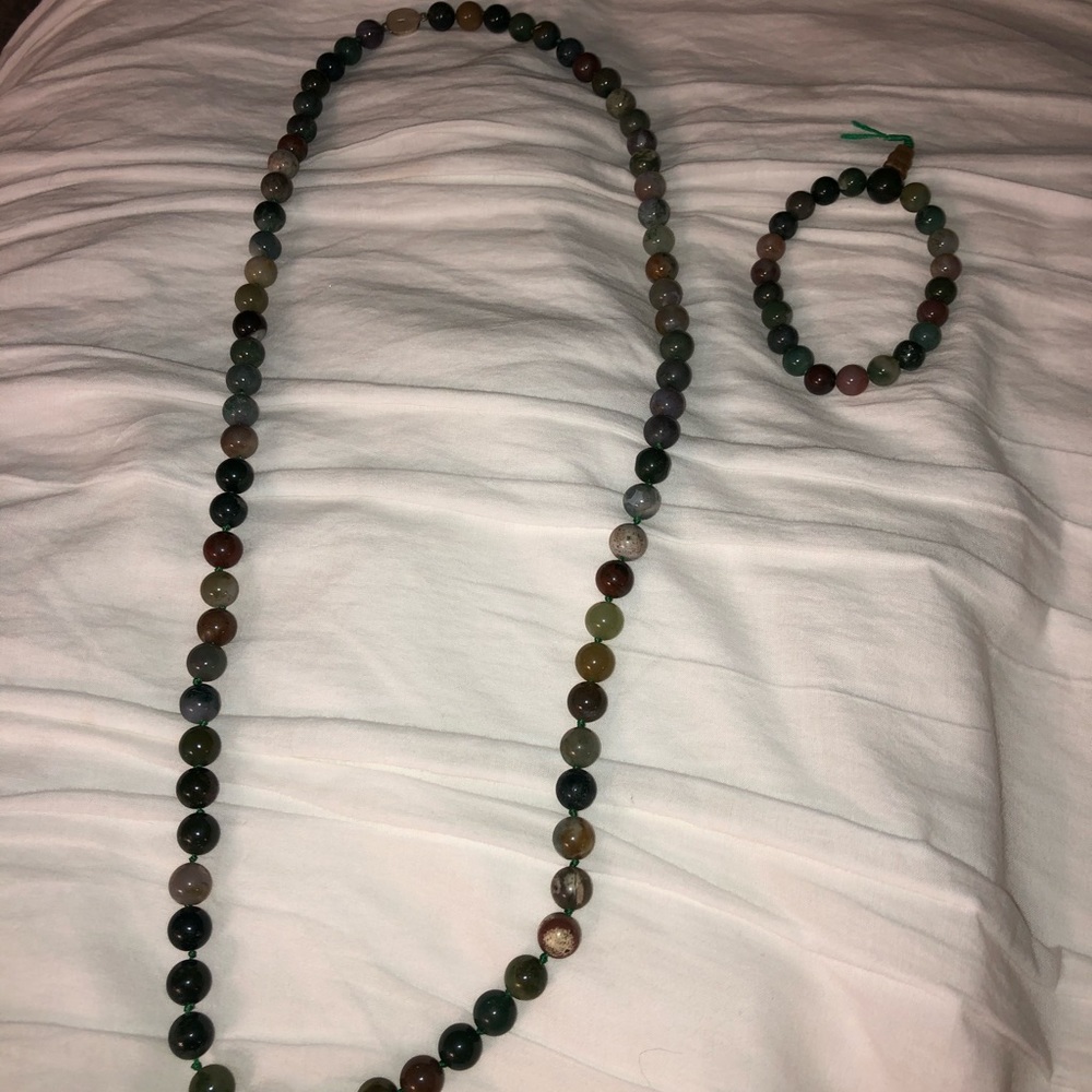 Jade necklace and bracelet